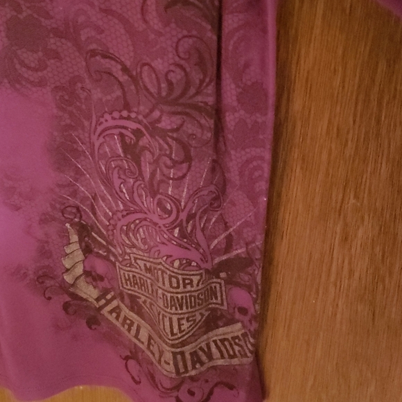 Harley Davidson purple 3/4 sleeve tee, XL, EUC - Picture 3 of 5